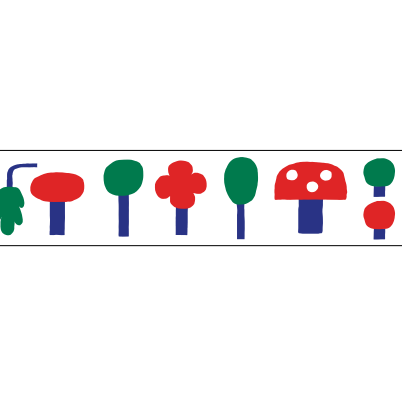 Green Trees and Mushroom 50m Paper Tape