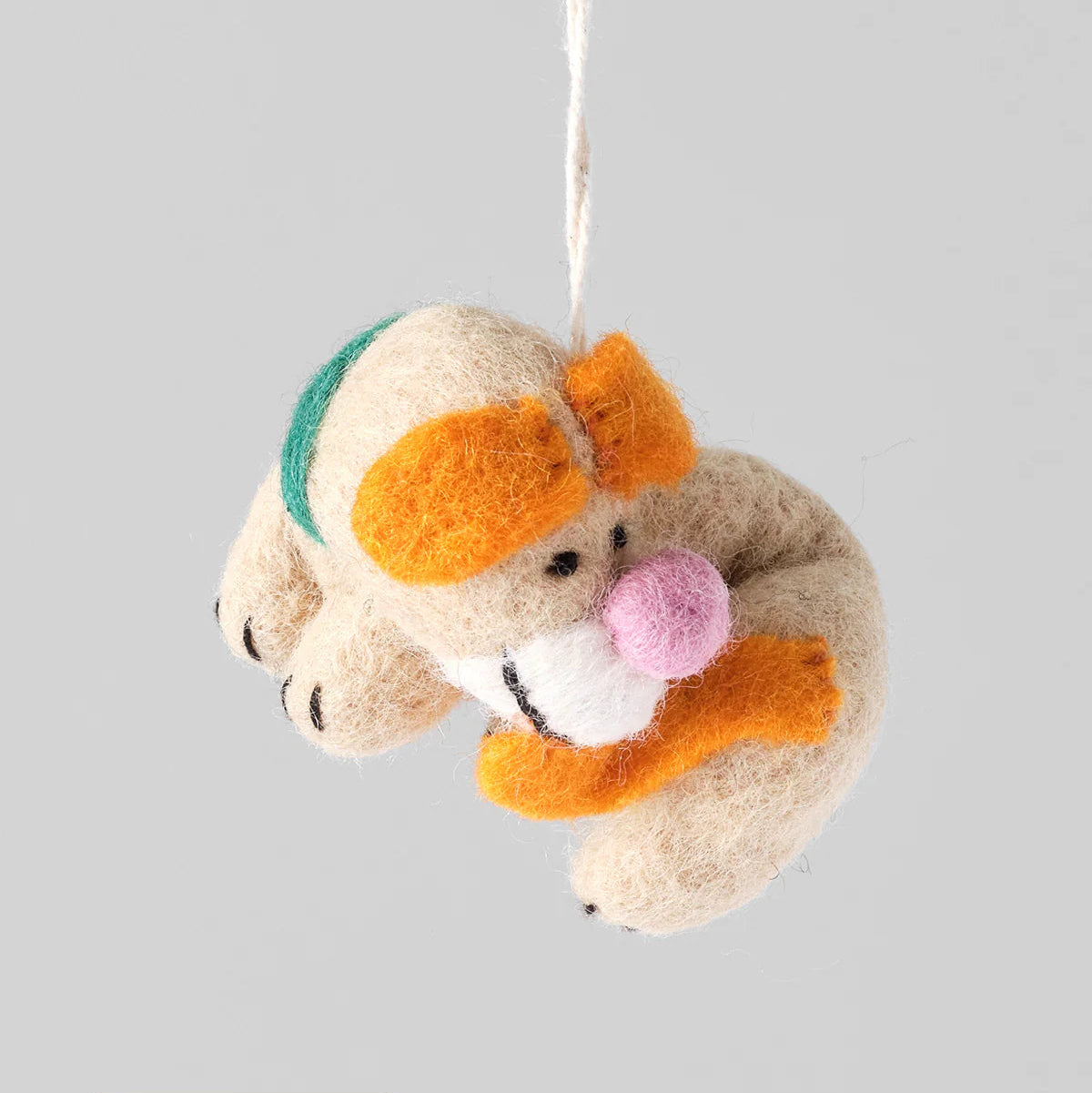 Bingo Dog Biting Tail Felt Decoration