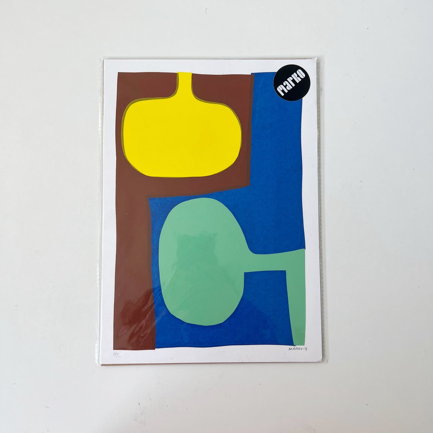 4 Colour Abstract Shapes Screenprint - Marko