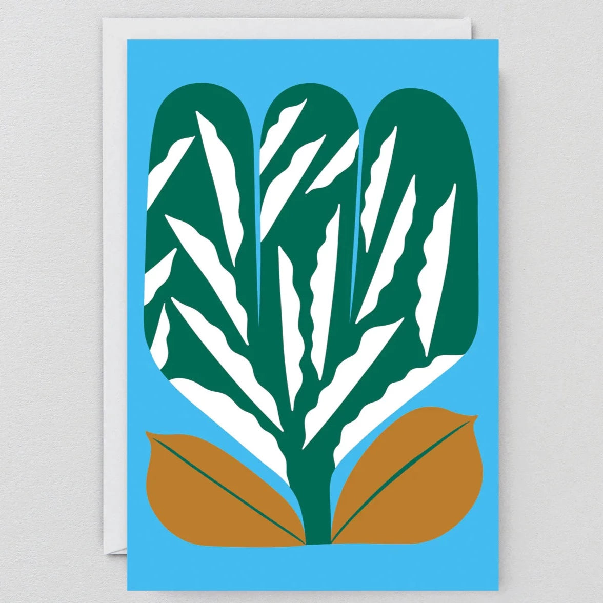 Green Flower Art Card