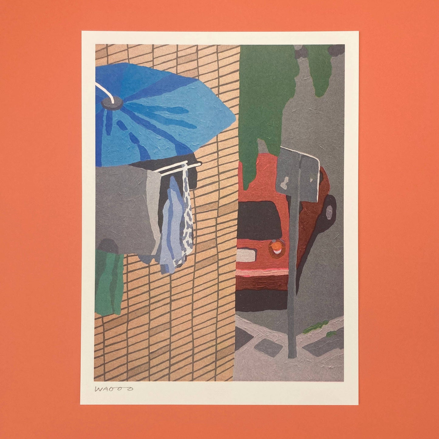 Risoprint Of Laundry Day In Bilbao - 30x 40cm