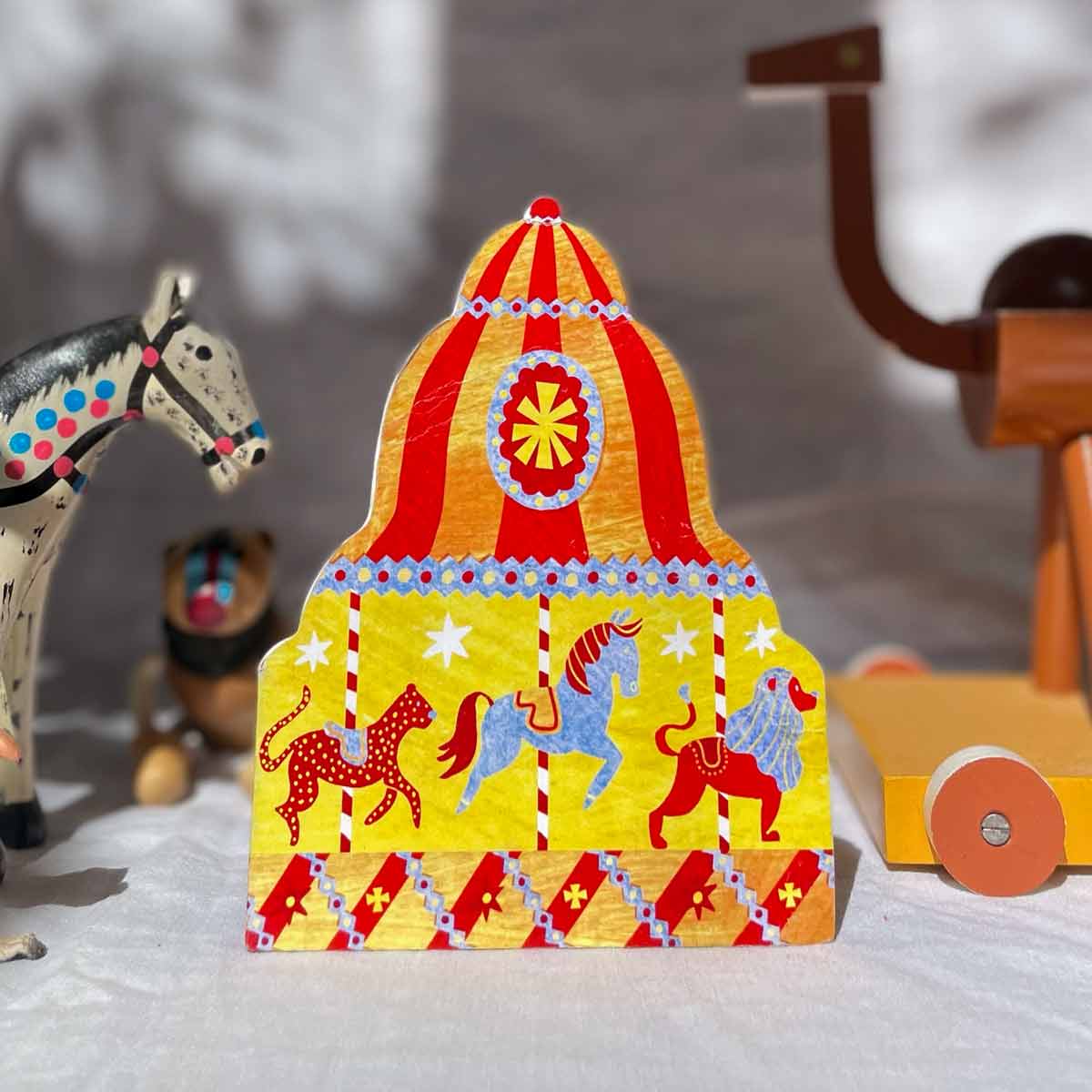 Carousel Shaped Greeting Card