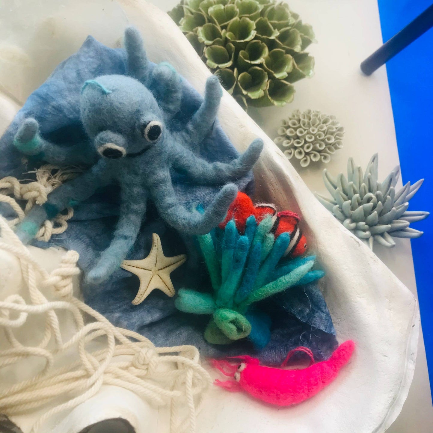 Handmade Felt Ollie the Octopus Fair trade Hanging Decor