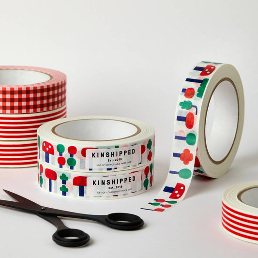 Green Trees and Mushroom 50m Paper Tape