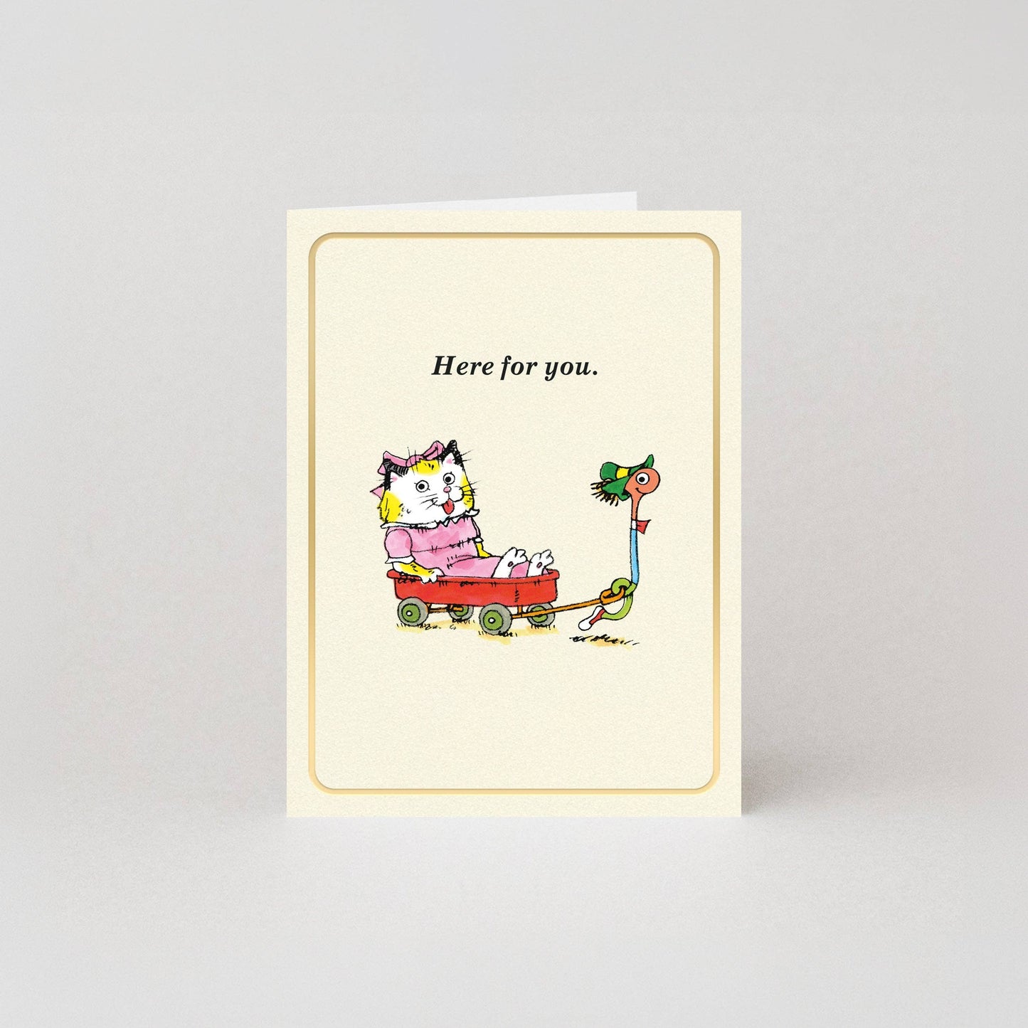 Here For You - Gold Foil - Mini Card by Richard Scarry