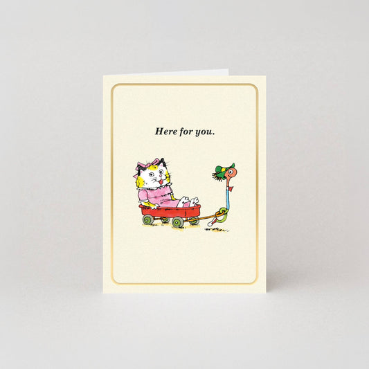 Here For You - Gold Foil - Mini Card by Richard Scarry