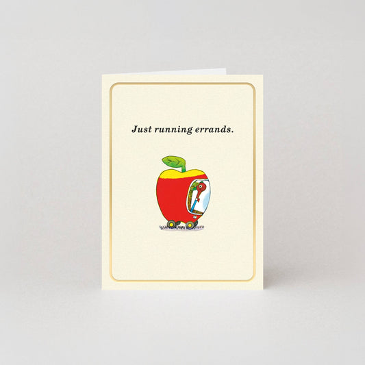 Running Errands - Gold Foil - Mini Card by Richard Scarry