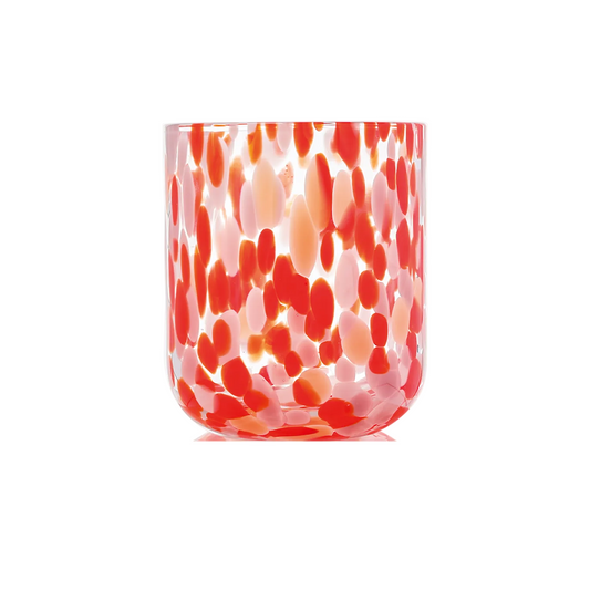 Red Speckled Tumbler Glass