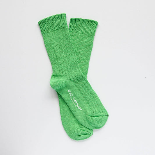 Pea Green Agnes Organic Cotton Socks