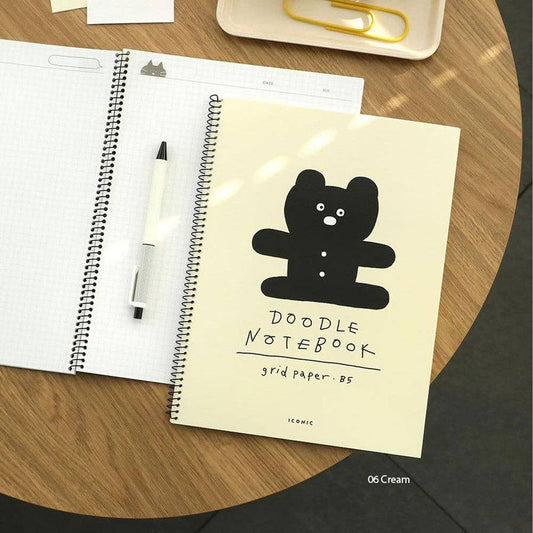 Iconic Doodle B5 Spiral Notebook - Grid