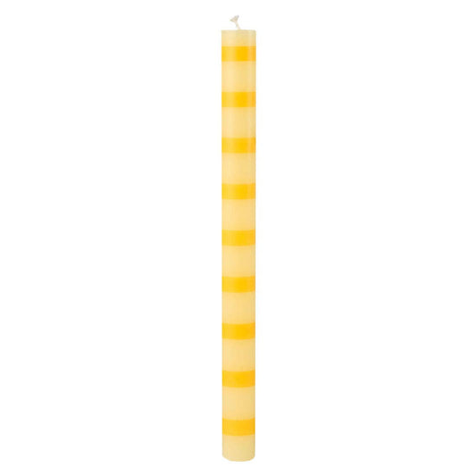 Yellow Stripe Dinner Candle