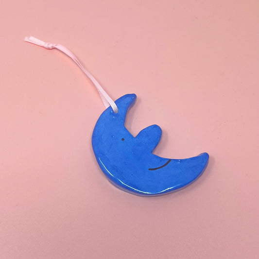 Ceramic Moon Blue Decoration