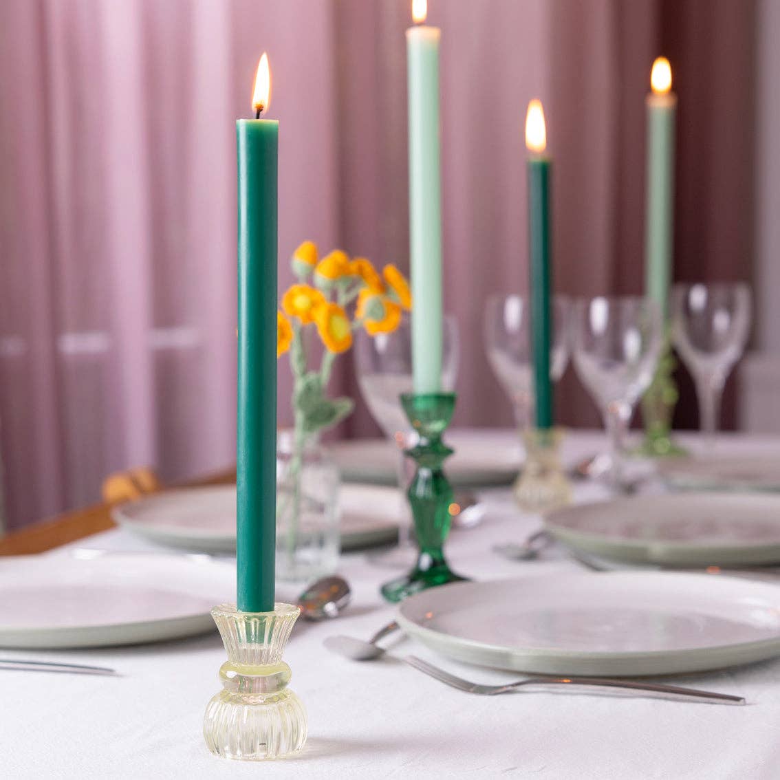Green Dinner Candle