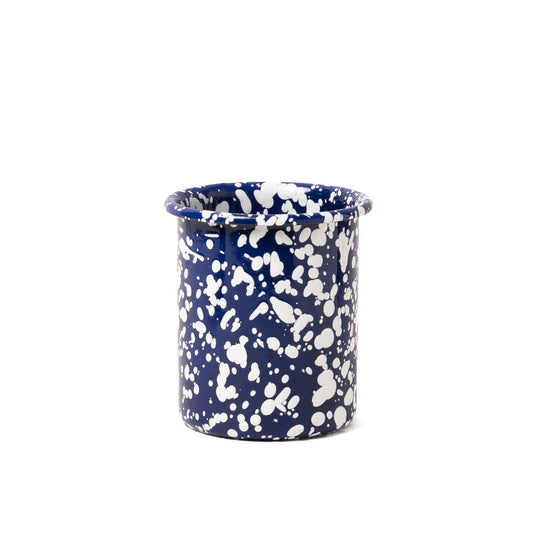 Splatter Enamel Utensil Pot - Blue