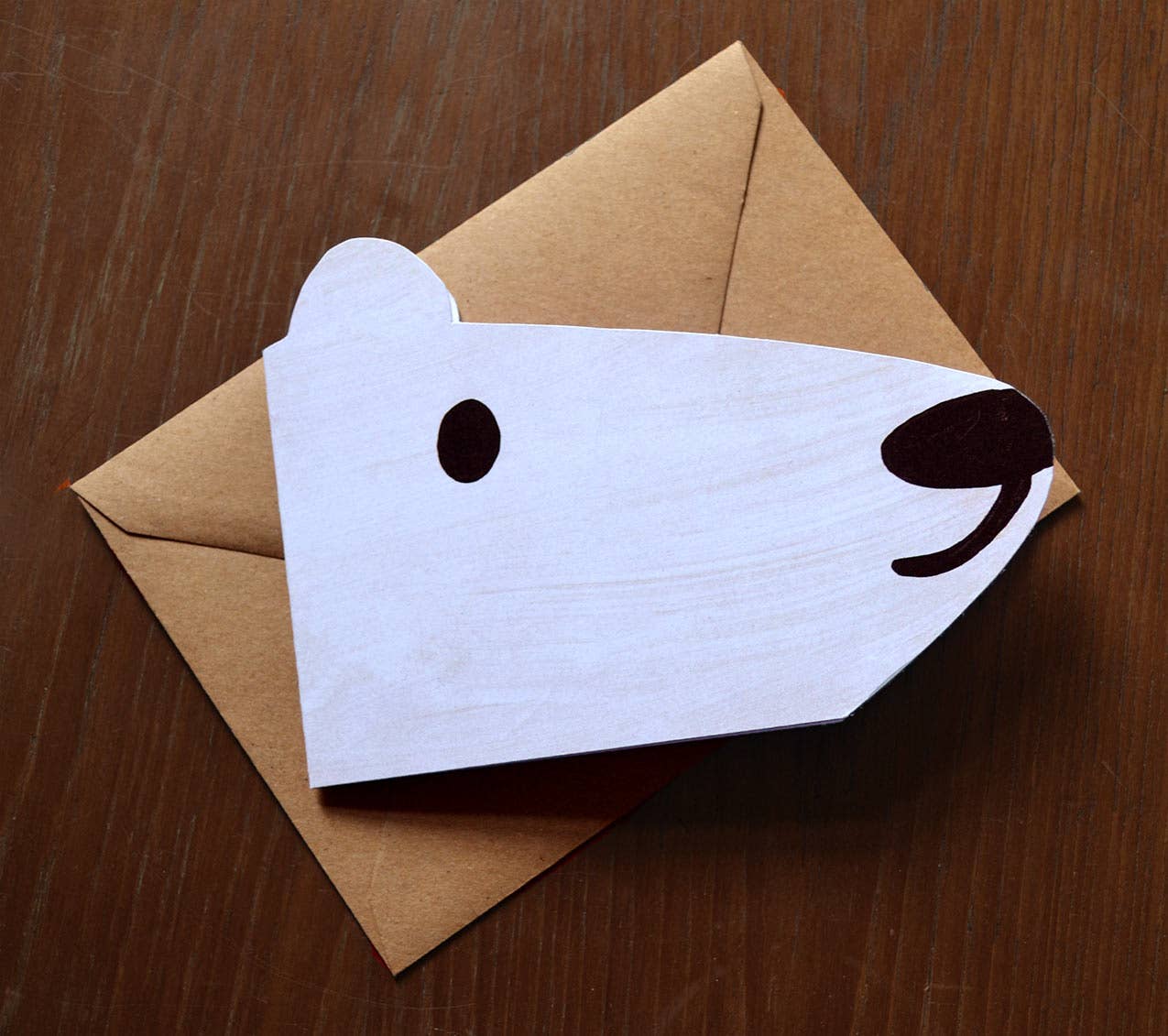 Polar Bear Shaped Greeting Card