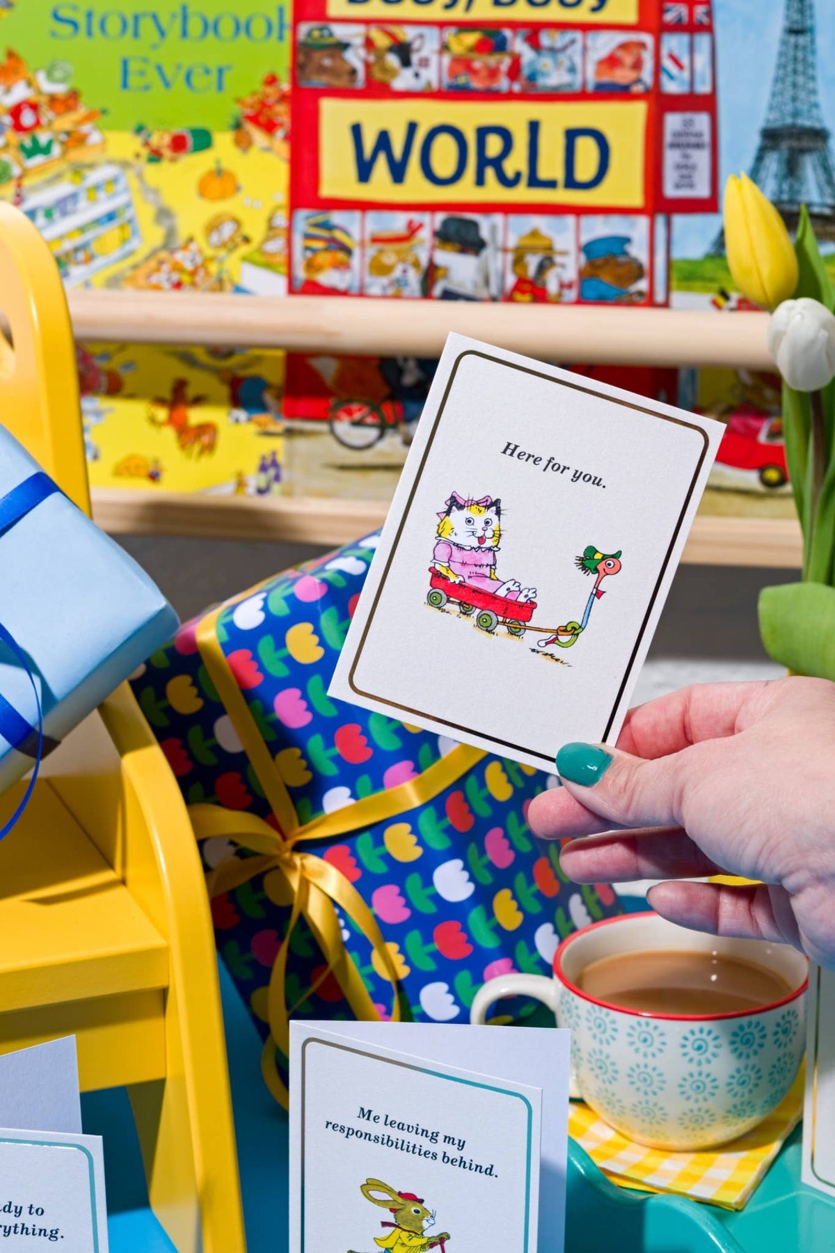 Big News Day - Gold Foil - Mini Card by Richard Scarry