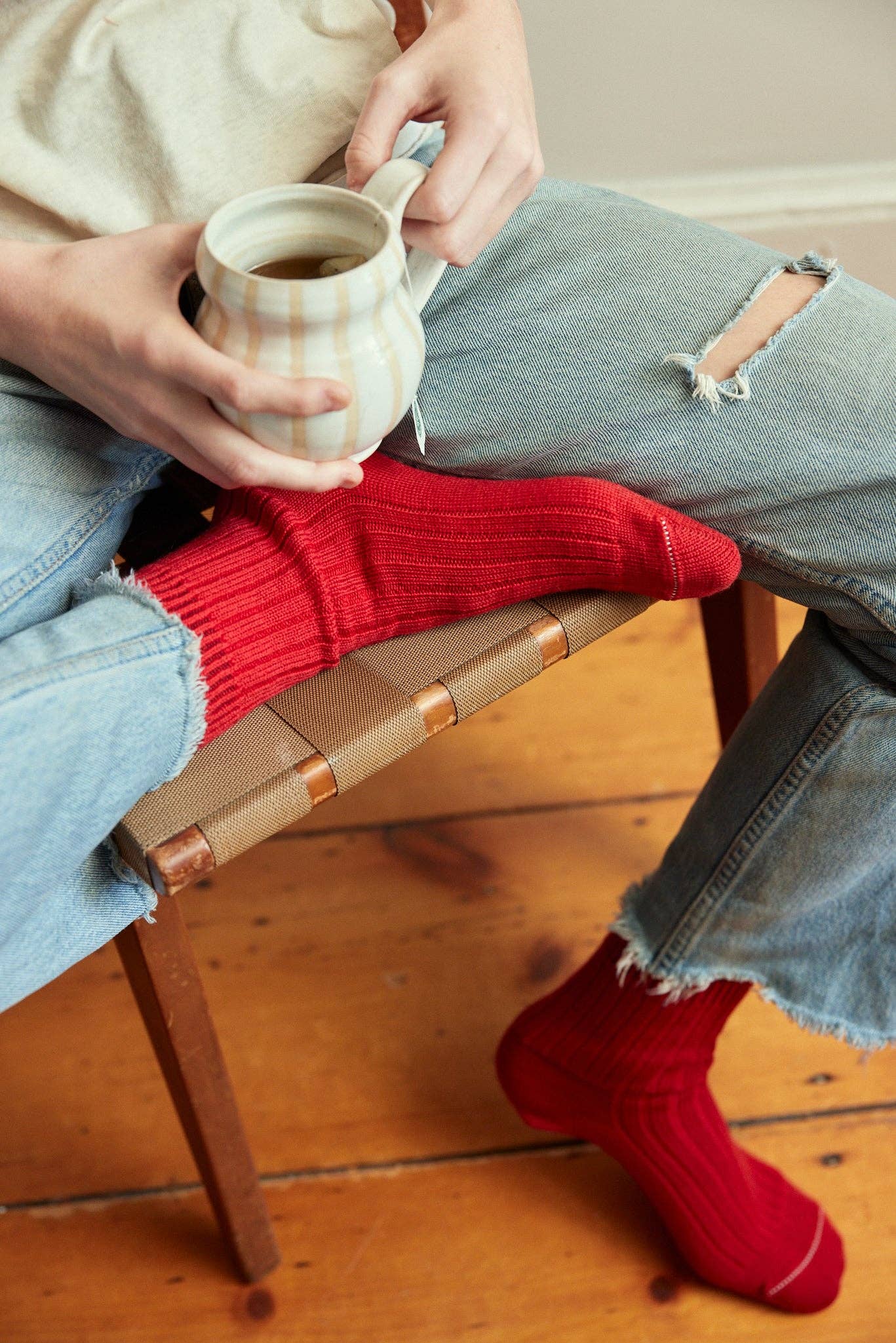Cherry Red Betsy Wool socks