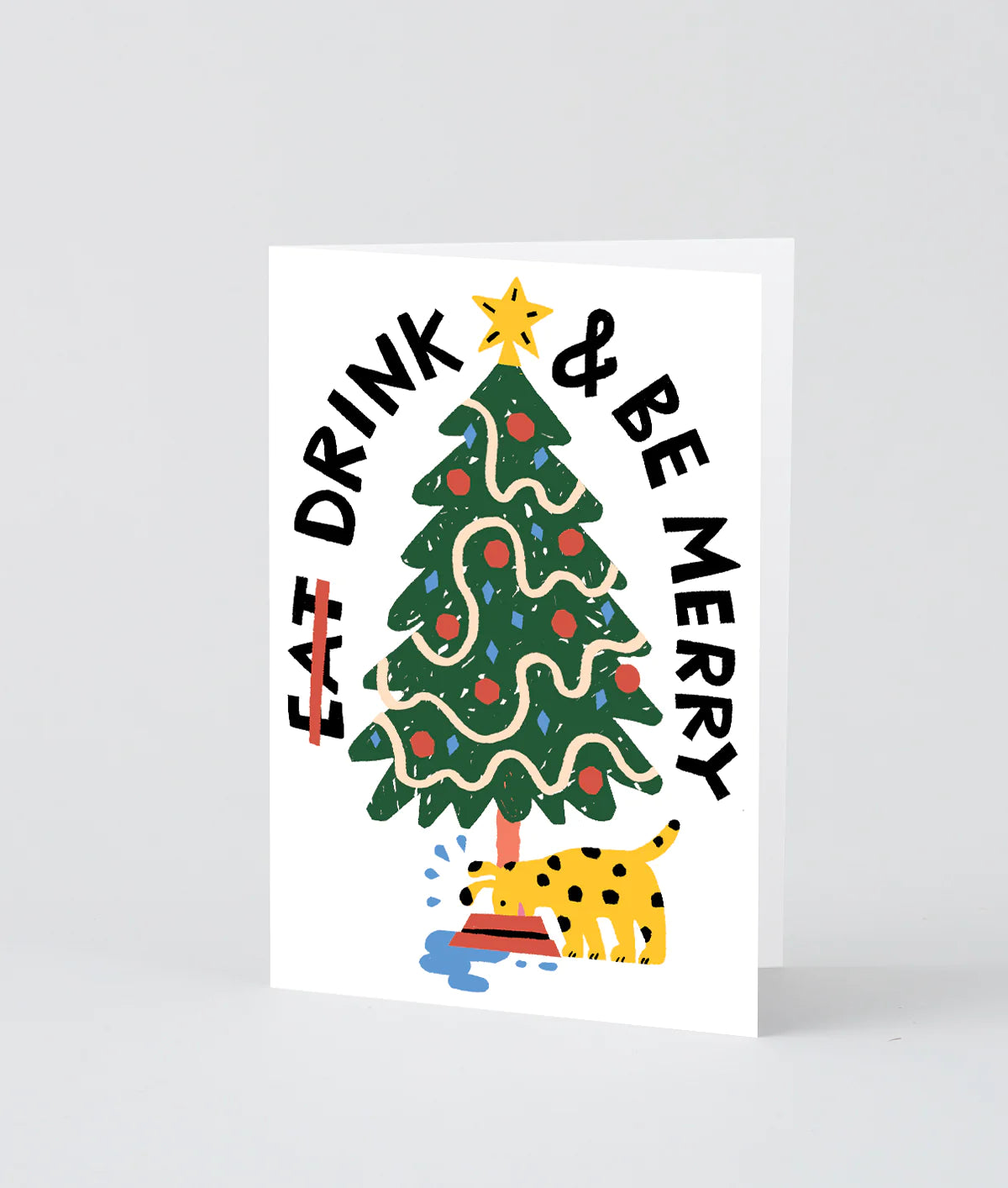 Drink and be Merry Embossed Christmas Card