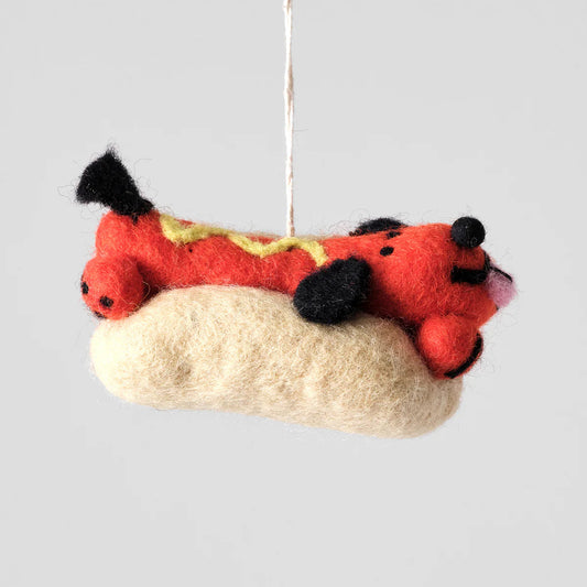 Frank Hotdog Dog Felt Decoration