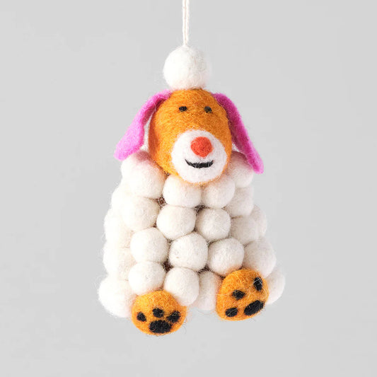 Minu Snowball Dog Felt Decoration