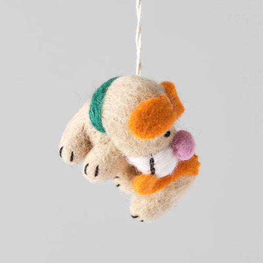 Bingo Dog Biting Tail Felt Decoration