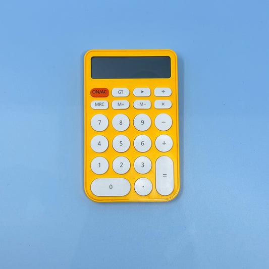 Junno JN-600 Calculator - Yellow. Front Facing