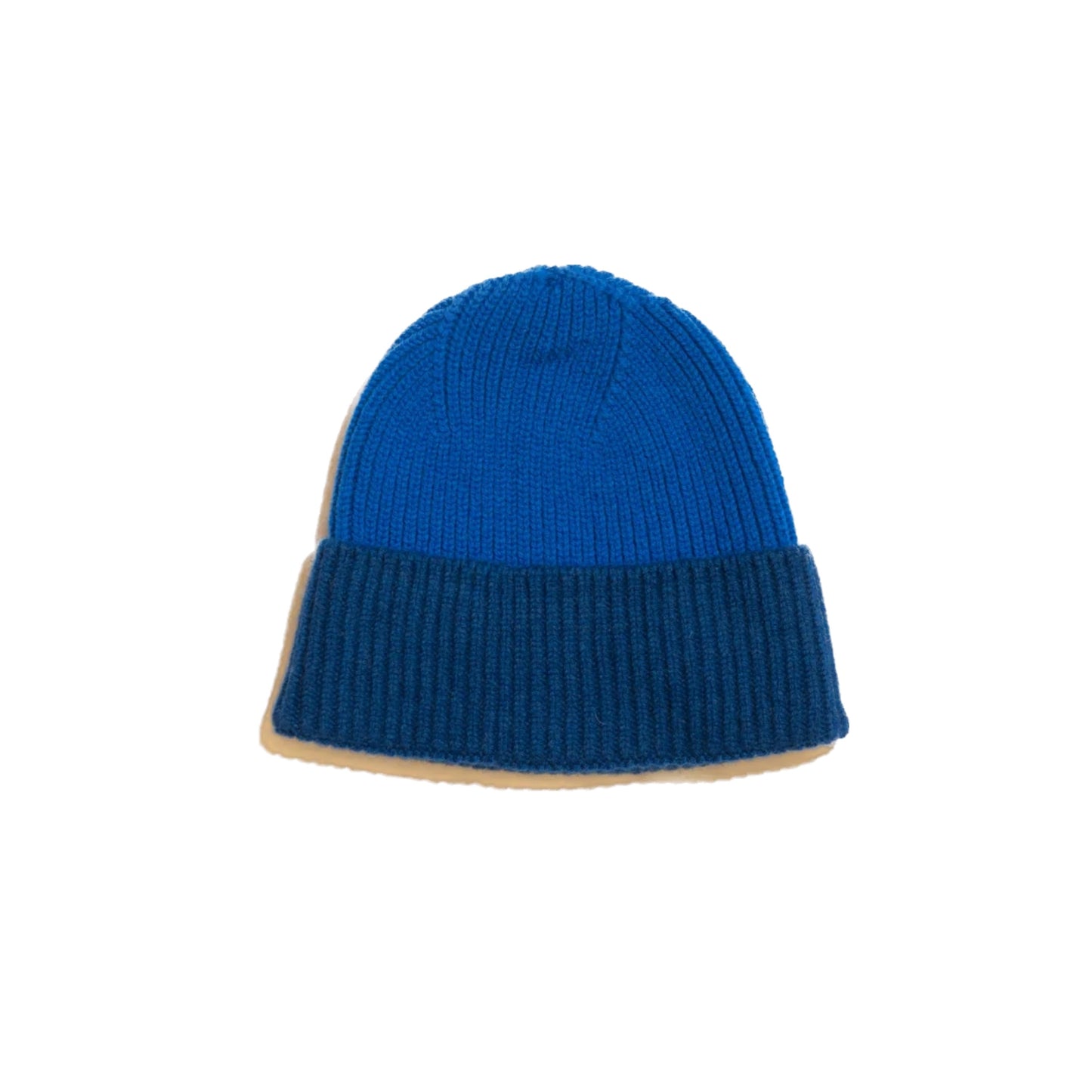 Two Tone Hat Supersoft Lambswool Blue Dearne