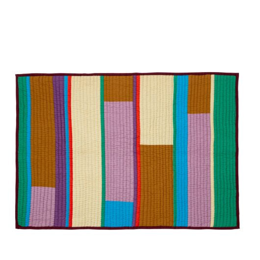 Pavilion Plaid Block Burgundy/Multicolour Quilted Blanket
