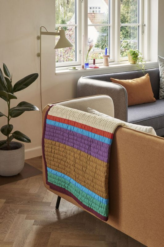 Pavilion Plaid Block Burgundy/Multicolour Quilted Blanket