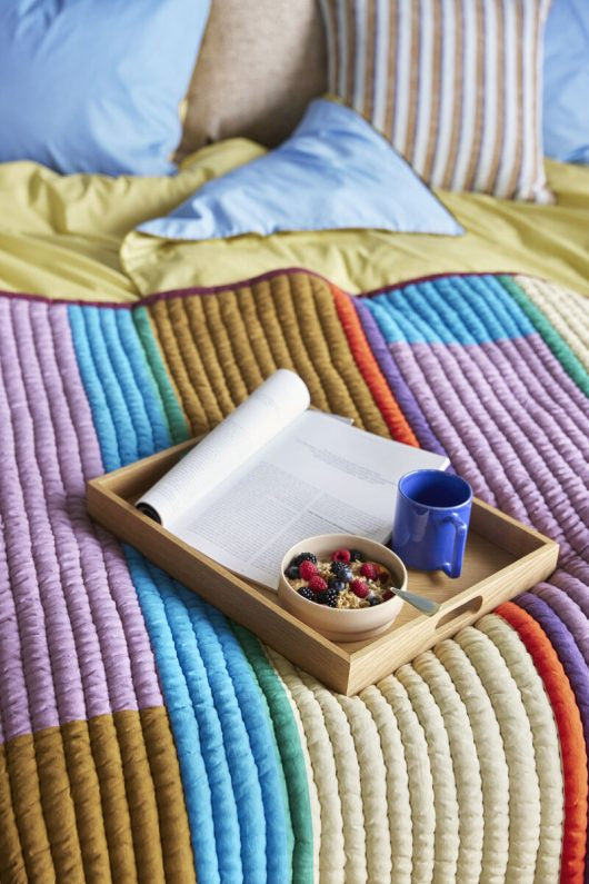 Pavilion Plaid Block Burgundy/Multicolour Quilted Blanket