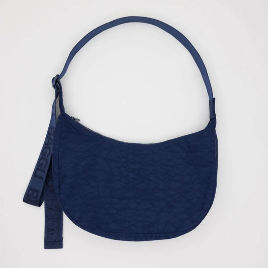 Medium Nylon Crescent Bag - Navy