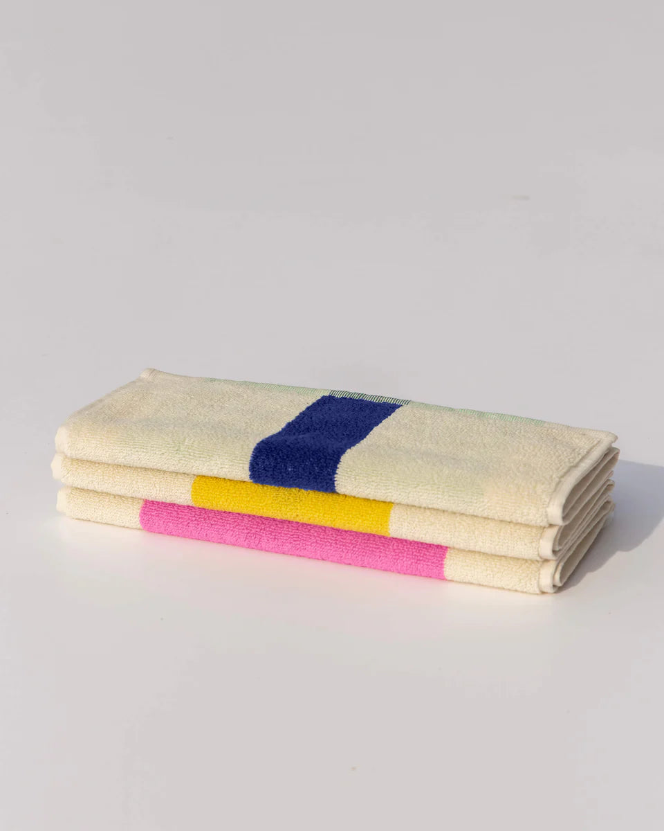 Guest Towels Set - Pink / Royal Blue / Brown
