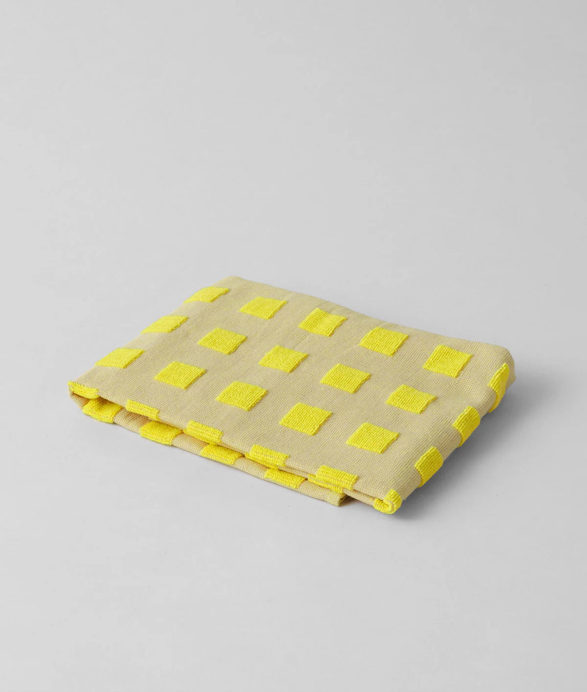 Squares Oat/Yellow Cotton Tea Towel