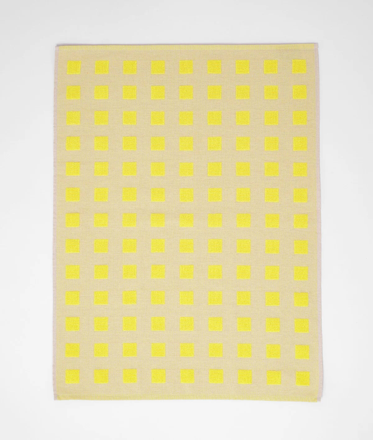 Squares Oat/Yellow Cotton Tea Towel