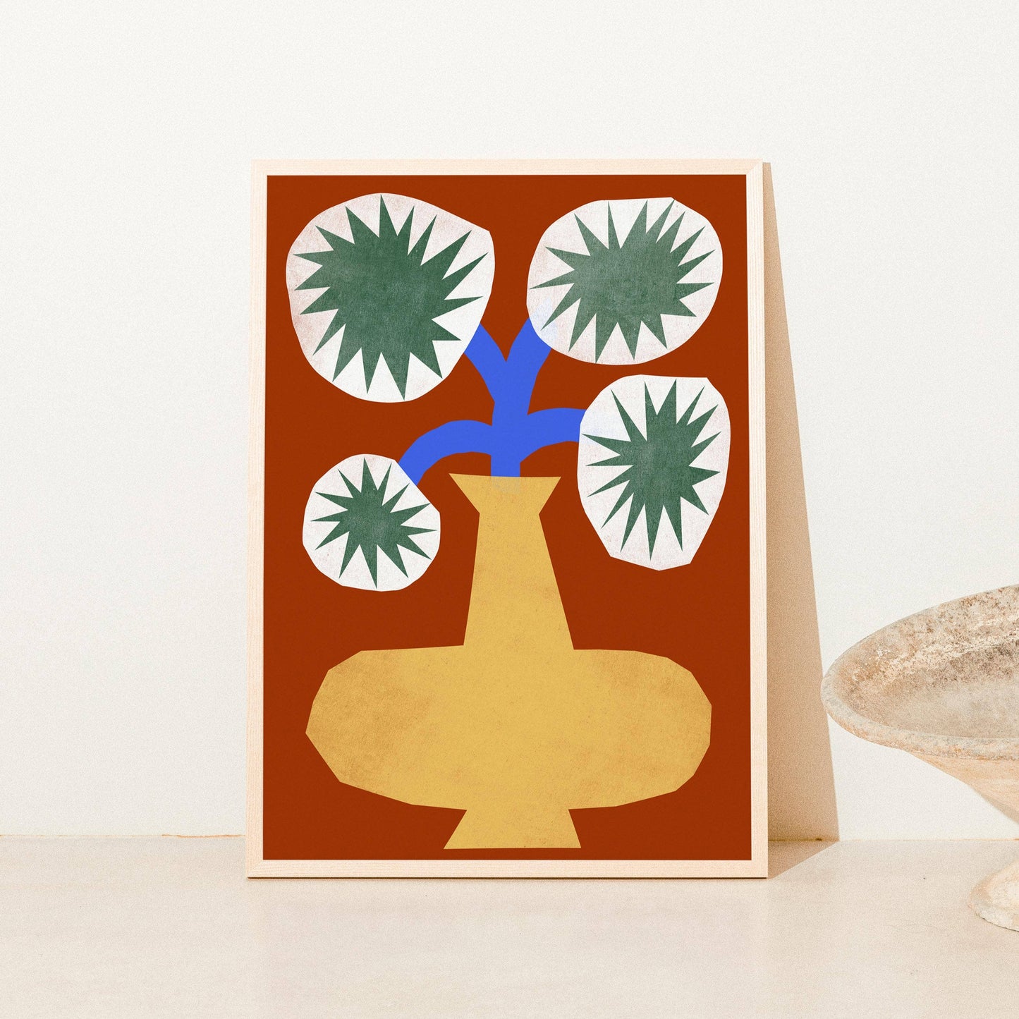 Flowers In Yellow Vase Art Print