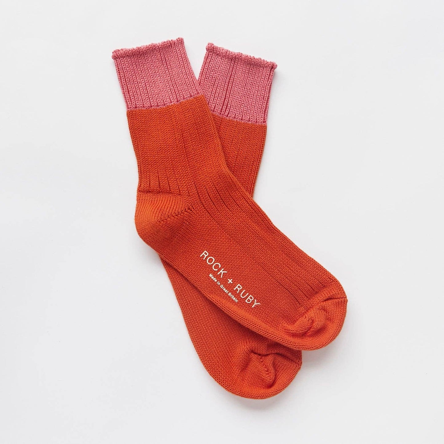 Coral Pink Wyona Cotton Socks