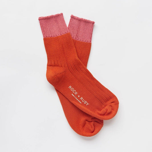 Coral Pink Wyona Cotton Socks