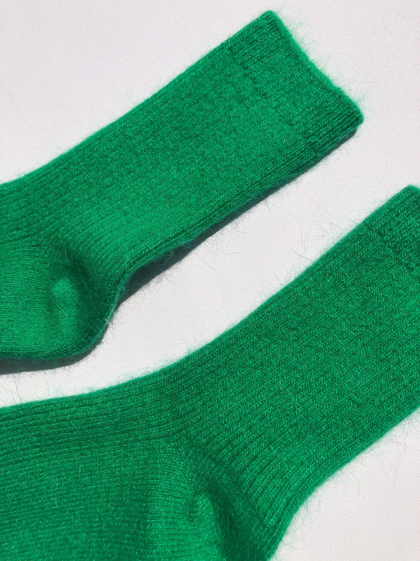 Angora Wool Socks - Green Jade