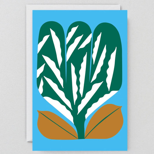 Green Flower Art Card