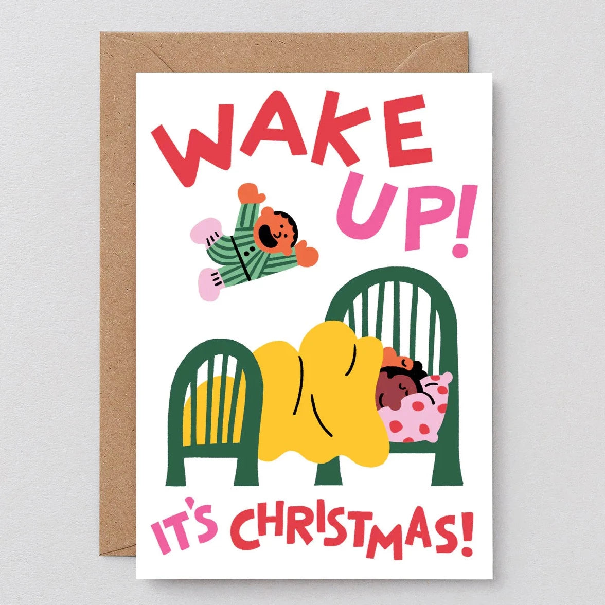 Wake up It's Christmas Embossed Christmas Card