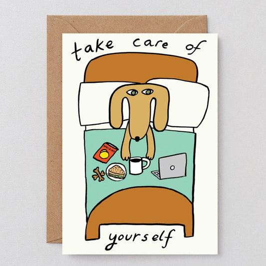 Take Care Of Yourself Embossed Greetings Card