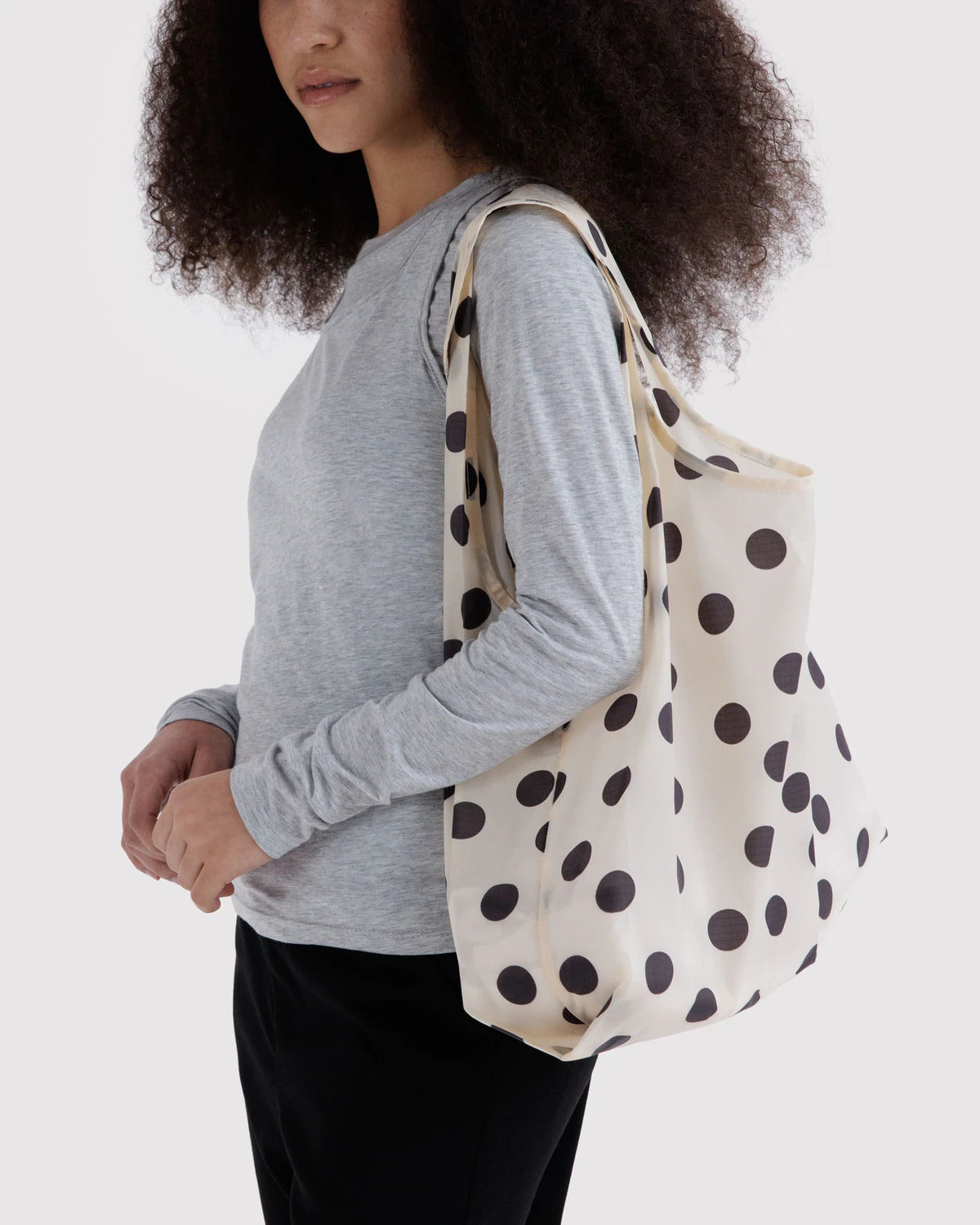 BAGGU Standard - Cream & Black Polka Dot