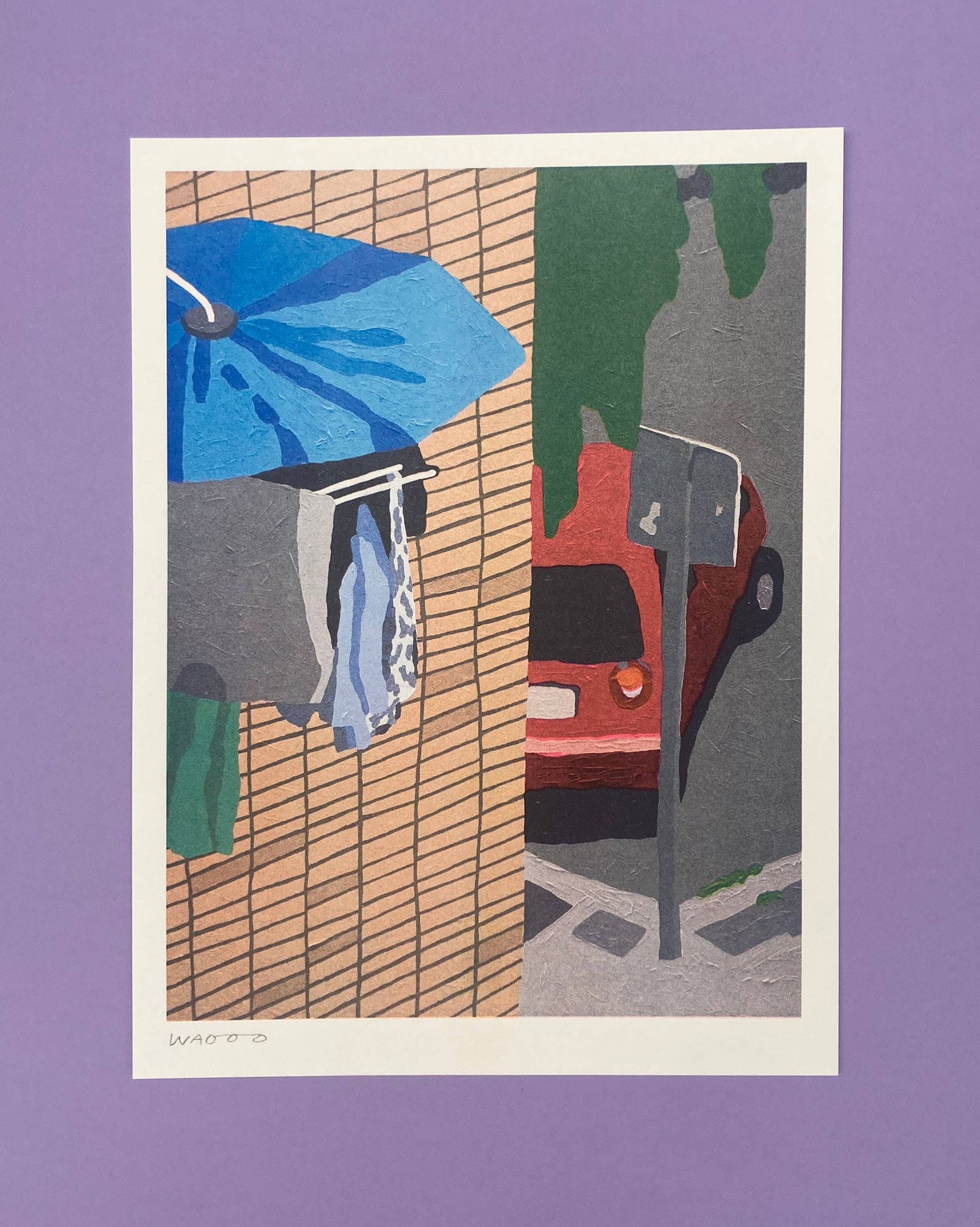 Risoprint Of Laundry Day In Bilbao - 30x 40cm