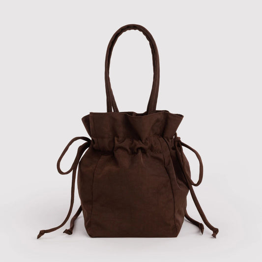 Nylon Drawstring Bag - Coffee