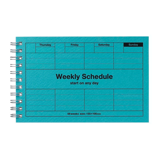 Weekly Schedule Undated - Turquoise