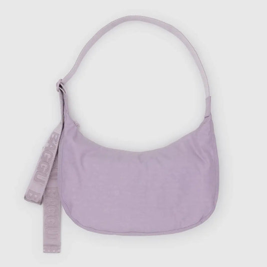 Medium Nylon Crescent Bag - Dusty Pink