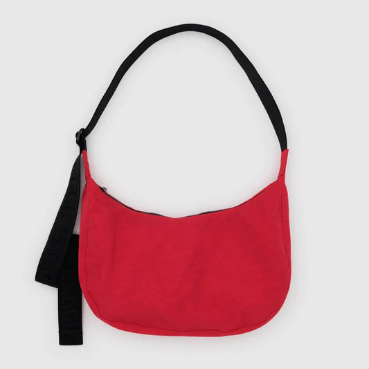 Medium Nylon Crescent Bag - Candy Apple Black Strap