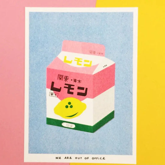 A Risograph Print Of A Box Of Lemon Milk
