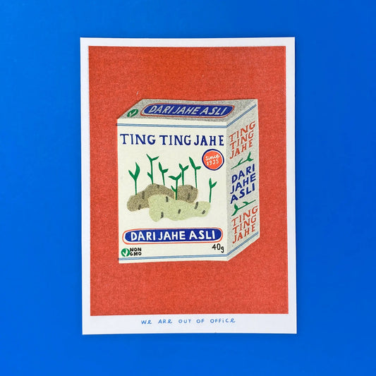 A Risograph Print Of A Box Of Ting Ting Candy