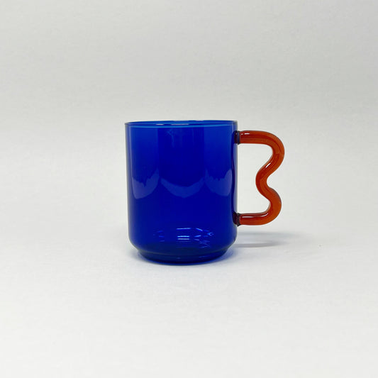 Wavey Glass Mug - Blue